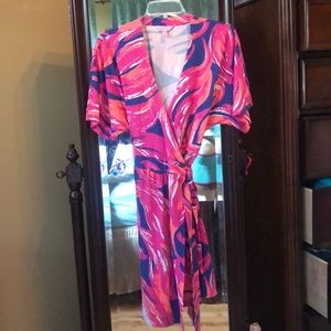 Amoritta short sleeve wrap dress